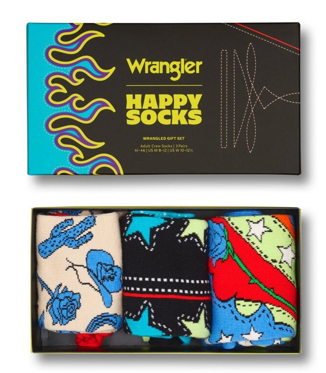 Happy Socks Tagessocke Crew Wrangler Gift Set mehrfarbig bunt <b>Geschenkbox </b> - 3 Paar