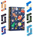 Happy Socks Tagessocke Crew Weihnachtsspecial #2 - Adventskalender mit 24 Paar - blau