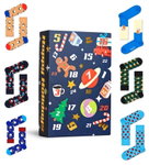 Happy Socks Daily Sock Crew Christmas Special #2 - Advent Calendar with 24 Pairs - blue