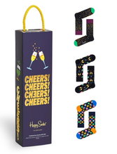 Happy Socks Tagessocke Crew Celebration (Cheers) <b>Geschenkbox </b> - 3 Paar