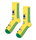 Happy Socks Tagessocke Crew Team Brazil Football Sneaker gelb/grün - 1 Paar
