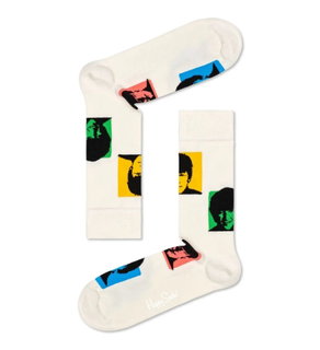 Happy Socks Tagessocke Crew Beatles Silhouettes weiss - 1 Paar