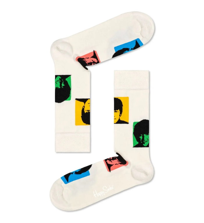 Happy Socks Tagessocke Crew Beatles Silhouettes weiss - 1 Paar