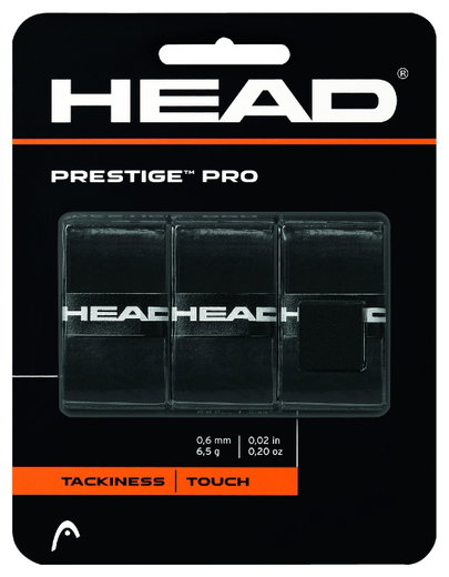 Head Overgrip Prestige Pro (klebrig, glatt) 0.6mm schwarz 3er