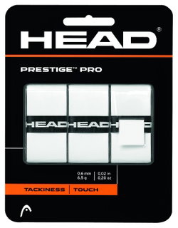 Head Overgrip Prestige Pro (klebrig, glatt) 0.6mm weiss 3er
