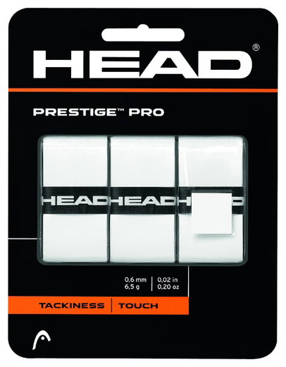 Head Overgrip Prestige Pro (klebrig, glatt) 0.6mm weiss 3er