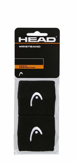 Head Schweissband Handgelenk Logo schwarz - 2 Stück