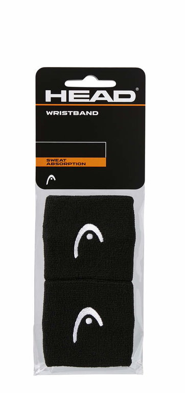 Head Schweissband Handgelenk Logo schwarz - 2 Stück