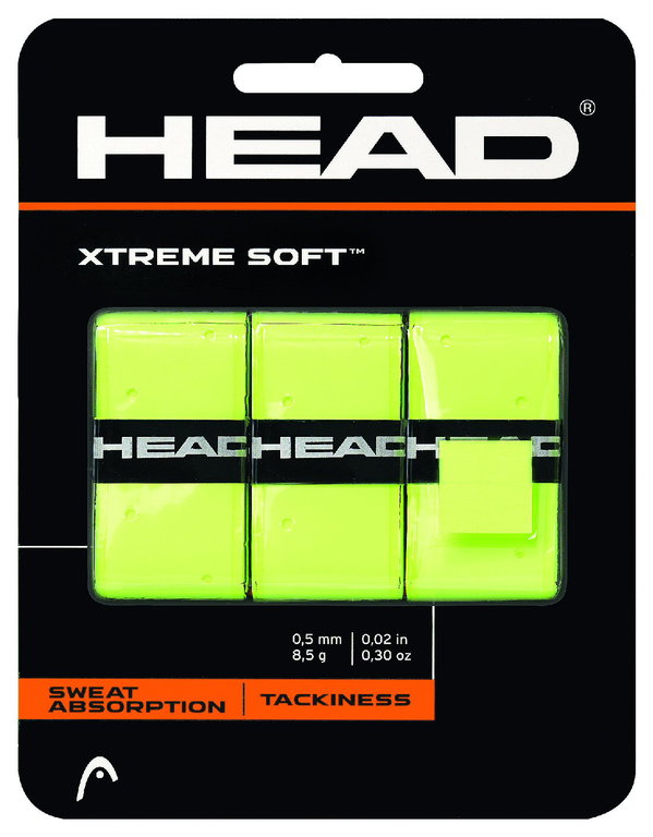 Head Overgrip Xtreme Soft 0.5mm (Allround/smooth/perforated/grippy) yellow 3-pack