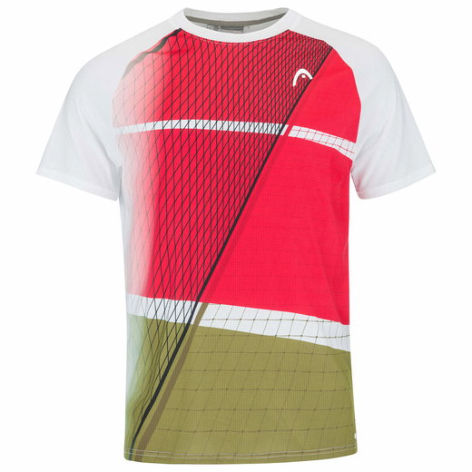 Head Tennis-Tshirt Performance MC Melbourne rot/olivegrün Herren
