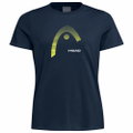 Head Tennis-Shirt Club 22 Lara (Baumwollmix) dunkelblau/gelb Damen
