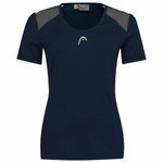 Head Tennis-Shirt Club Technical (modern, Moisture Transfer Microfiber Technologie) dunkelblau Mädchen