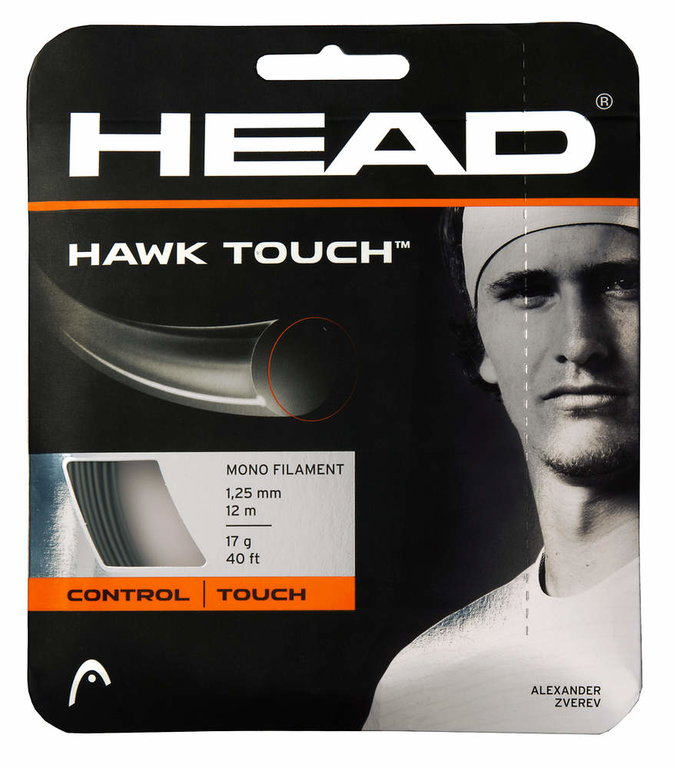 Head Tennissaite Hawk Touch (Haltbarkeit+Kontrolle) anthrazitgrau 12m Set