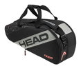 Head Tennis-Racketbag Team Racquet Bag M (Schlägertasche, 2 Hauptfächer) 2024 schwarz/grau 6er