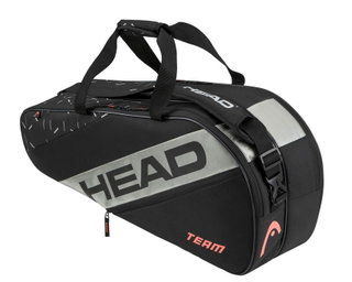 Head Tennis-Racketbag Team Racquet Bag M (Schlägertasche, 2 Hauptfächer) 2024 schwarz/grau 6er