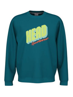 Head Pullover Rally Crewneck (mixed fabric) teal green men's