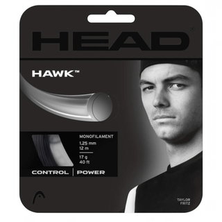 Head Tennissaite Hawk (Haltbarkeit+Power) schwarz 12m Set