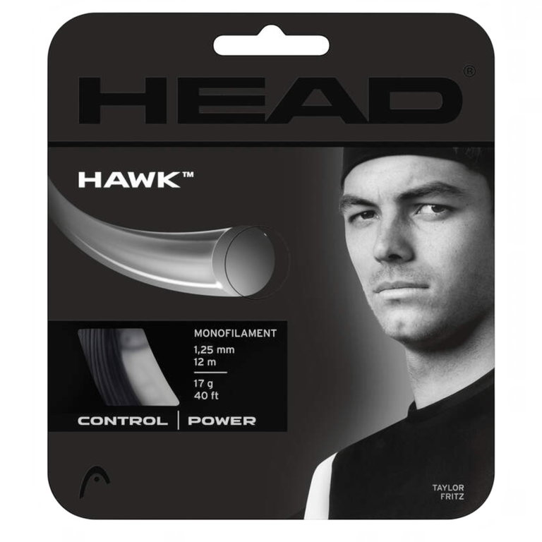 Head Tennissaite Hawk (Haltbarkeit+Power) schwarz 12m Set