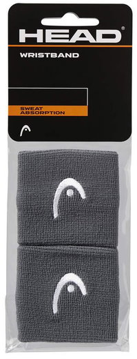Head Schweissband Handgelenk Logo anthrazit - 2 Stück