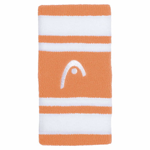 Head Schweissband Handgelenk Jumbo Logo Striped aprikose/weiss - 2 Stück
