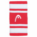 Head Sweatband Wrist Jumbo Logo Striped Red/White - 2 Pieces