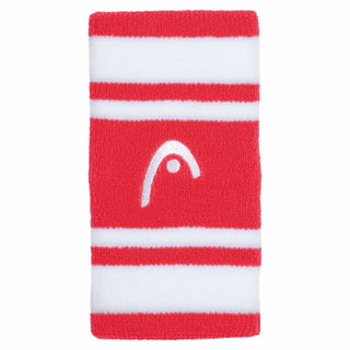 Head Schweissband Handgelenk Jumbo Logo Striped rot/weiss - 2 Stück