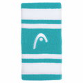 Head Sweatband Wrist Jumbo Logo Striped Turquoise/White - 2 Pieces