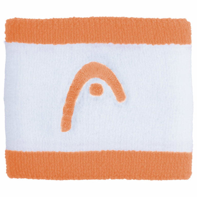 Head Schweissband Handgelenk Logo Striped aprikose/weiss - 2 Stück