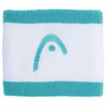 Head Schweissband Handgelenk Logo Striped türkisblau/weiss - 2 Stück