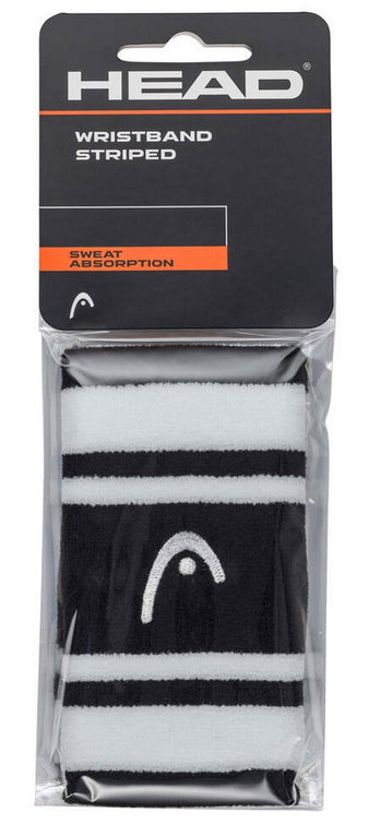 Head Schweissband Striped Handgelenk Jumbo weiss/schwarz - 2 Stück