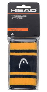 Head Schweissband Striped Handgelenk Jumbo navyblau/gelb - 2 Stück