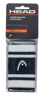 Head Schweissband Striped Handgelenk Jumbo navyblau/weiss - 2 Stück