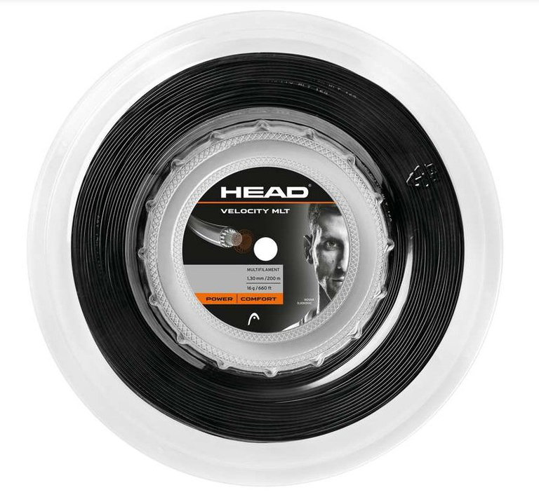Head Tennissaite Velocity MLT (Armschonung+Touch) schwarz 200m Rolle