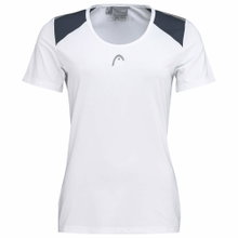 Head Tennis-Shirt Club 22 Tech (Moisture Transfer Microfiber Technologie) weiss/navyblau Damen