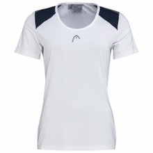 Head Tennis Shirt Club 22 Tech (Moisture Transfer Microfiber Technology) white/navy ladies
