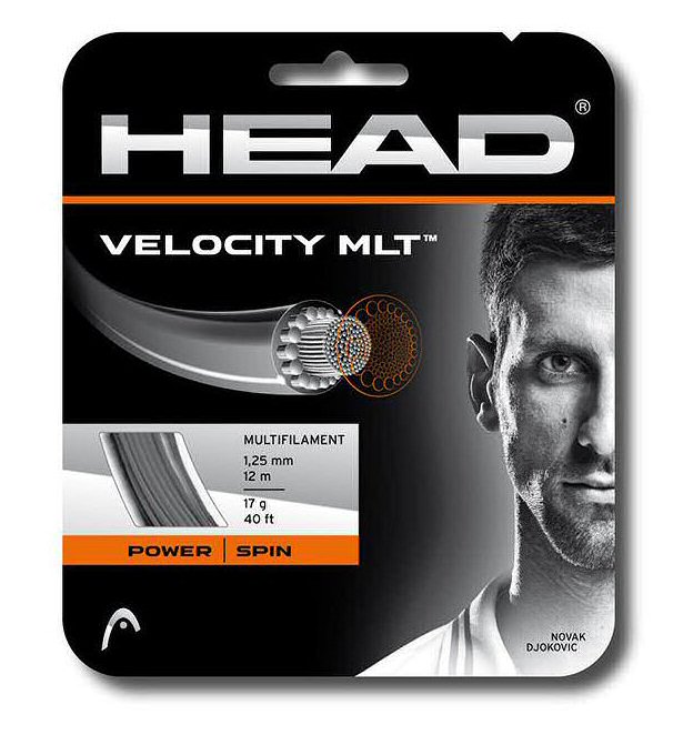 Besaitung mit Tennissaite Head Velocity MLT (Armschonung+Touch) schwarz