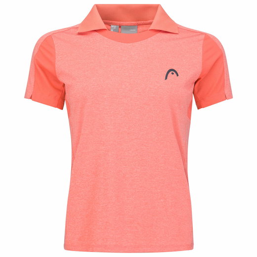 Head Tennis-Padel Polo Tech (atmungsaktiv, schnell trocknend) korallrot Damen