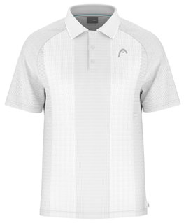 Head Tennis-Polo Performance (100% Polyester, Moisture Transfer Microfiber Technologie) 2025 weiss/grau Herren