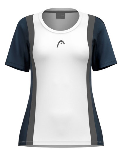 Head Tennis Shirt Club 25 Tech (100% Polyester, quick-drying) white/navy blue ladies