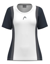 Head Tennis Shirt Club 25 Tech (Moisture Transfer Microfiber Technology) white/navy blue girls