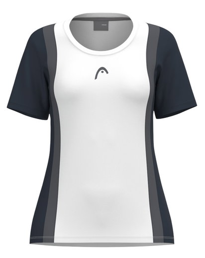 Head Tennis-Shirt Club 25 Tech (Moisture Transfer Microfiber Technologie) weiss/navyblau Mädchen