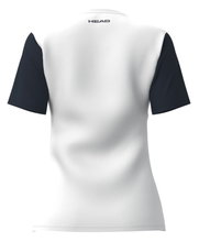 Head Tennis Shirt Club 25 Tech (Moisture Transfer Microfiber Technology) white/navy blue girls