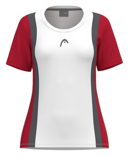 Head Tennis-Shirt Club 25 Tech (Moisture Transfer Microfiber Technologie) weiss/rot Mädchen