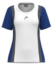 Head Tennis Shirt Club 25 Tech (Moisture Transfer Microfiber Technology) white/royal blue girls