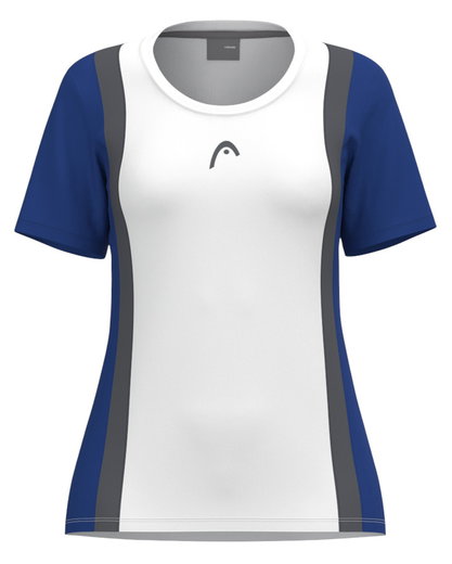 Head Tennis-Shirt Club 25 Tech (Moisture Transfer Microfiber Technologie) weiss/royalblau Mädchen