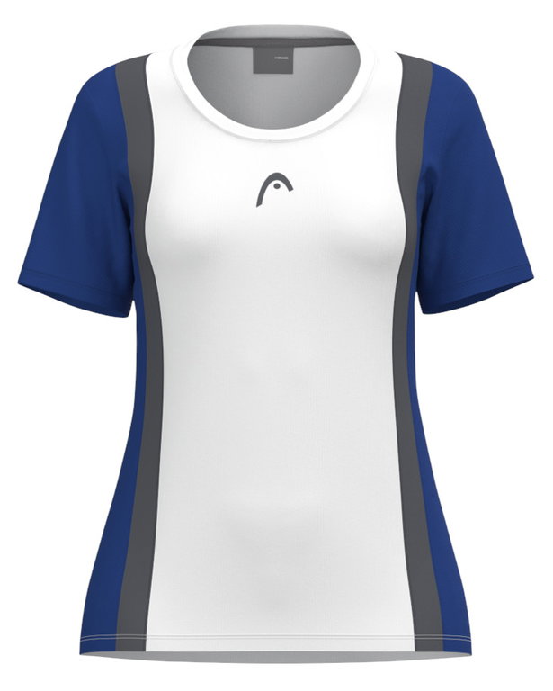 Head Tennis-Shirt Club 25 Tech (Moisture Transfer Microfiber Technologie) weiss/royalblau Mädchen