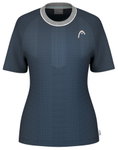 Head Tennis-Shirt Performance 2025 (Polyester-Jacquard, schnelltrocknend) navyblau Damen