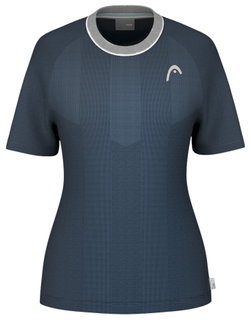 Head Tennis-Shirt Performance 2025 (Polyester-Jacquard, schnelltrocknend) navyblau Damen