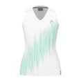 Head Tennis-Tank Top Performance (Polyester-Jacquard, V-Ausschnitt) weiss/mintgrün Damen