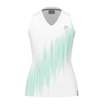 Head Tennis-Tank Top Performance (Polyester-Jacquard, V-Ausschnitt) weiss/mintgrün Damen